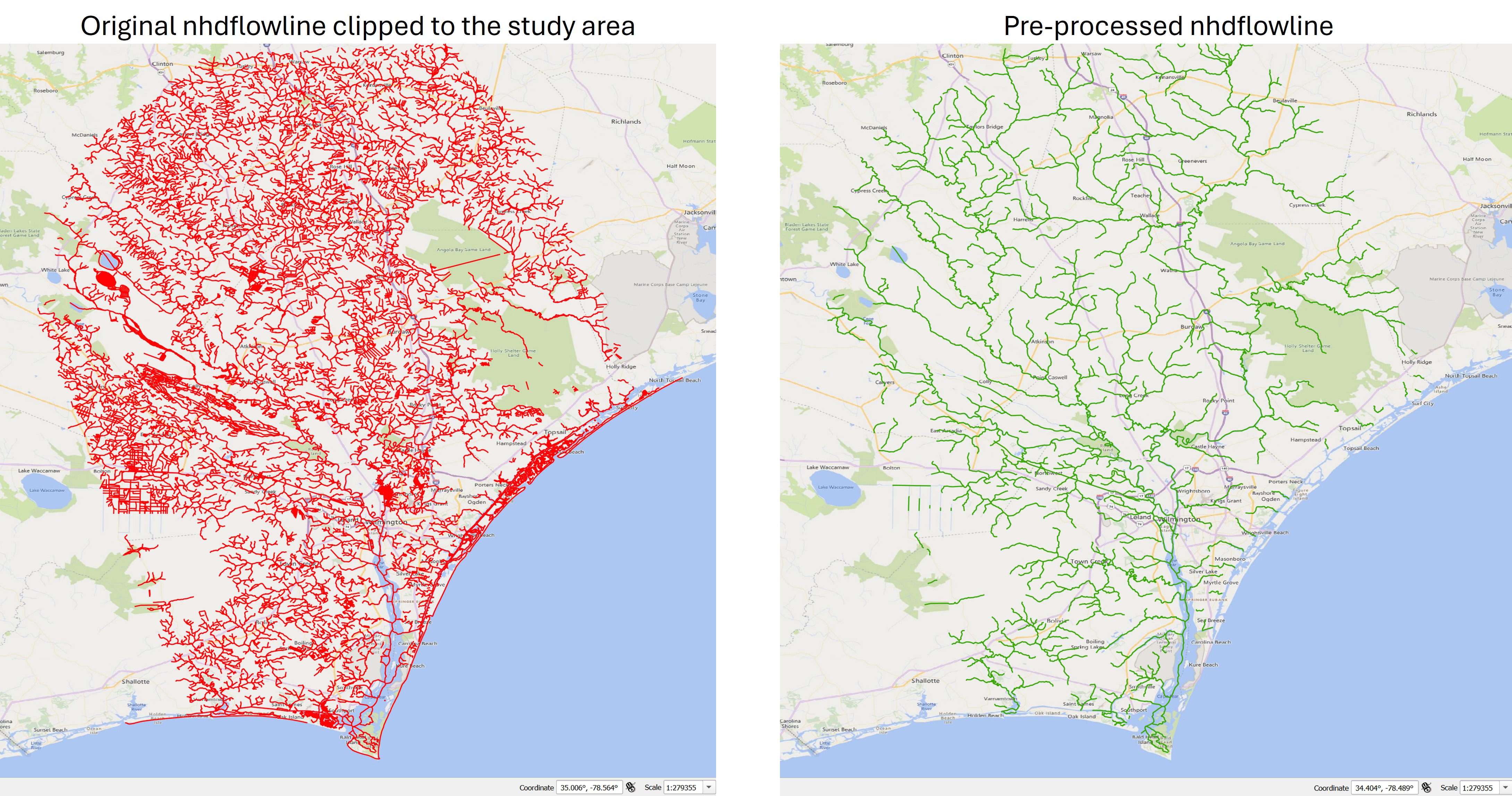 Pre-processed nhdflowline